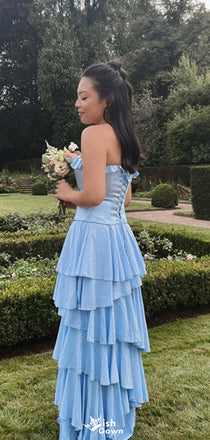 Elegant Strapless Straight Across A-line Long Prom Dress Ideas, Evening Party Dresses,WGP1421