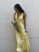 Gorgeous Yellow V Neck A-line Long Party Dress Prom Dresses ,WGP1022