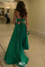 Sexy Green V Neck A-line Long Party Dress Prom Dresses ,WGP1023