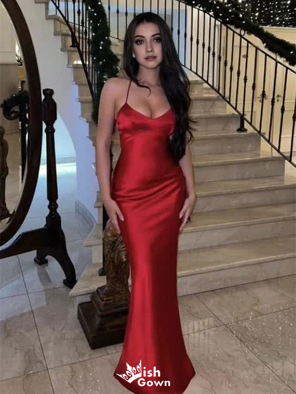 Sexy Red Mermaid Spaghetti Strap Popular Long Evening Dresses, Formal Wish Gown Sexy Red Mermaid Spaghetti Strap Popular Long Evening Dresses, Formal Wish Gown