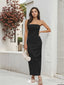 Simple Black Column Strapless Sleeveless Long Formal Prom Dresses,Evening Gowns,WGP366