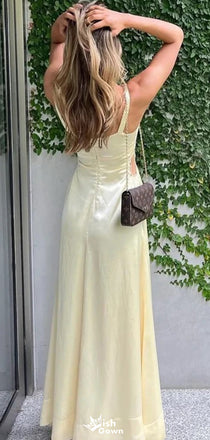 Casual Spaghetti Strap Scoop A-line Long Prom Dress Ideas, Evening Party Dresses,WGP1440