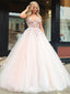 Gorgeous A-Line V Neck Appliques Backless Long Formal Prom Dresses,Evening Gowns,WGP372