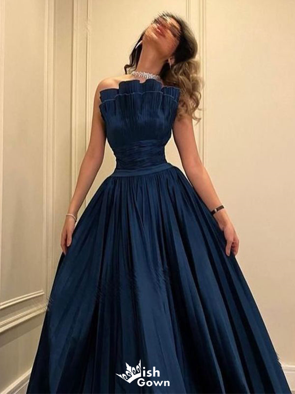 Elegant Blue A-Line Scalloped Popular Long Evening Dresses, Formal Dre Wish Gown Elegant Blue A-Line Scalloped Popular Long Evening Dresses, Formal Dre Wish Gown
