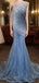 Unique Blue Sweetheart Mermaid Long Prom Dress Ideas, Evening Party Dresses,WGP1893
