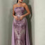 Sparkly Purple Sweetheart Applique Long Sleeve Mermaid Long Prom Dress Ideas, Evening Party Dresses,WGP1755