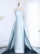Unique Blue V-Neck Mermaid Long Prom Dress Ideas, Evening Party Dresses,WGP1778