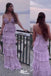 Gorgeous Lilac Spaghetti Straps V Neck Sheath Long Party Dress Prom Dresses, WGP975