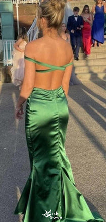 Elegant Off-shoulder Square Mermaid Long Prom Dress Ideas, Evening Party Dresses,WGP1455