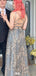 Casual Spaghetti Strap V-neck A-line Long Prom Dress Ideas, Evening Party Dresses,WGP1461