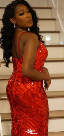 Sexy V-neck Spaghetti Strap Sheath Long Prom Dress Ideas, Evening Party Dresses,WGP1463