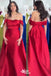 Elegant Red Off the Shoulder A-line Long Prom Dresses ,WGP1047