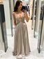 Captivating Silver V-Neck A-Line Popular Long Evening Gowns Prom Dresses, WGP225