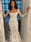 Romantic Square Mermaid  Long Sleeve With Trailing Flower Lace Popular Bridal Long Wedding Dresses, WDH153