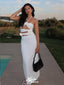 Stylish White  Halter Mermaid Long Prom Dresses ,WGP1056