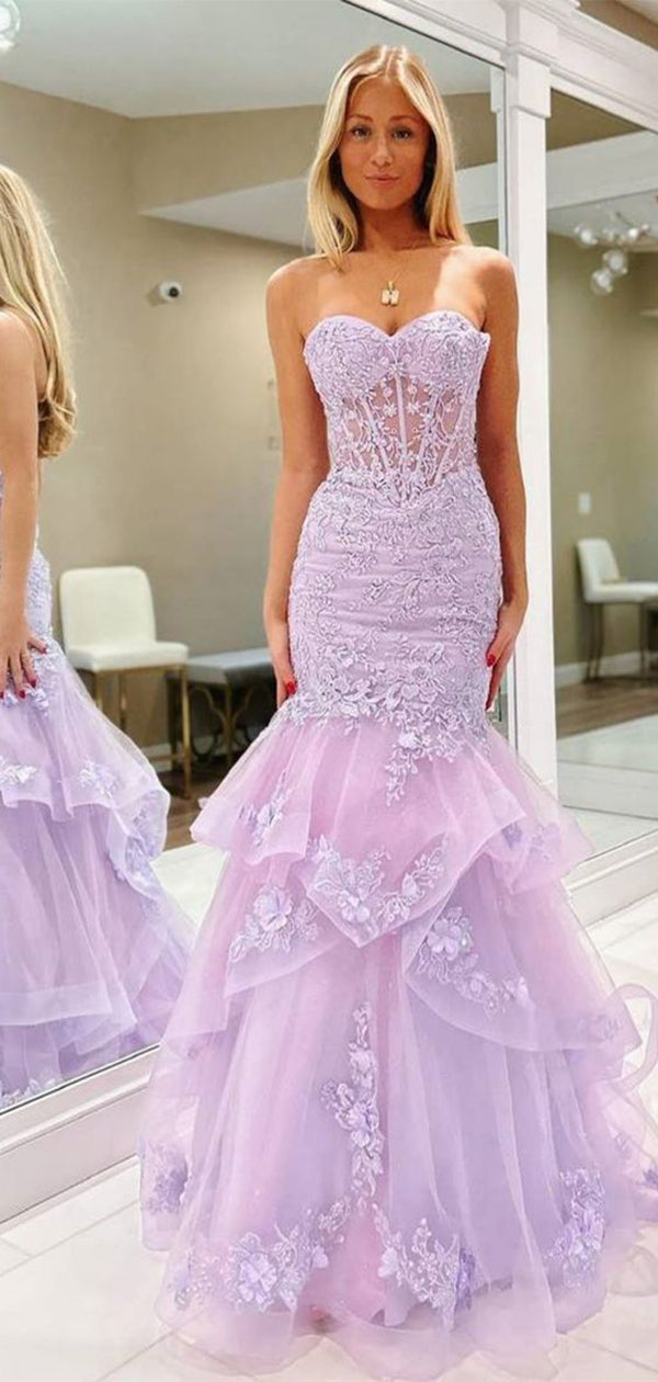 Sexy Purple Mermaid Sweetheart Long Sleeve Popular Long Evening Dresse Wish Gown Sexy Purple Mermaid Sweetheart Long Sleeve Popular Long Evening Dresse Wish Gown