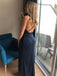 Elegant Blue V-Neck Mermaid Spaghetti Strap Side Slit Popular Long Evening Dresses, Formal Dresses, Birthday Party, WGP638