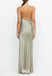 Elegant Yellow V Neck Spaghetti Straps Sheath Long Prom Dresses ,WGP1067