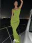 Stylish Green Open Back Mermaid Long Prom Dresses ,WGP1073