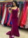 Sexy Purple Mermaid One-Shoulder Long Sleeve Popular Long Evening Dresses, Formal Dresses, Birthday Party, WGP654