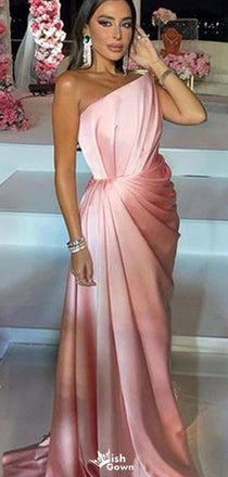 Elegant One-shoulder Mermaid Long Prom Dress Ideas, Evening Party Dresses,WGP1503