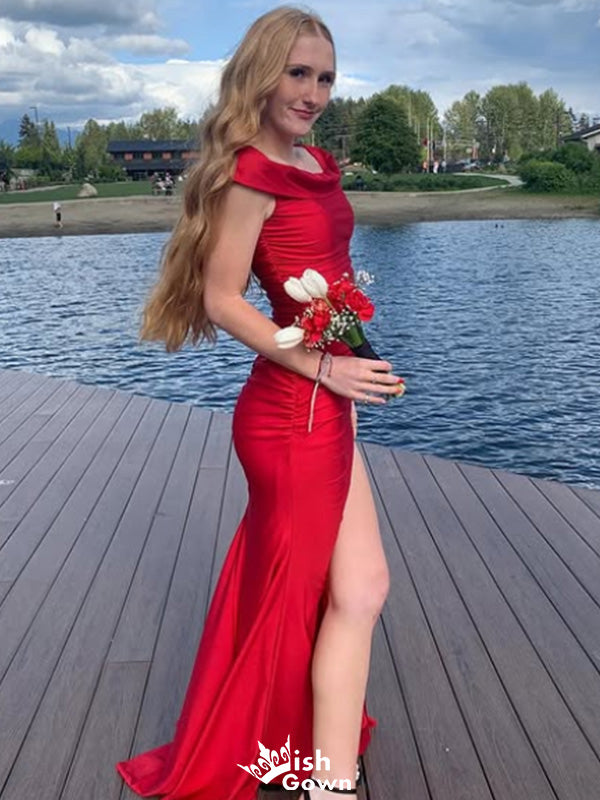 Elegant Off-shoulder Mermaid Long Prom Dress Ideas, Evening Party Dresses,WGP1516