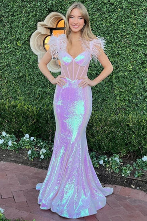 Sparkly Pink Sweetheart Mermaid Long Prom Dress Ideas, Evening Party Dresses, WGP2020