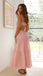 Elegant Pink Chiffon A-Line Maxi Dress with Ruffled Tiered Skirt Prom Dress,WGP2100