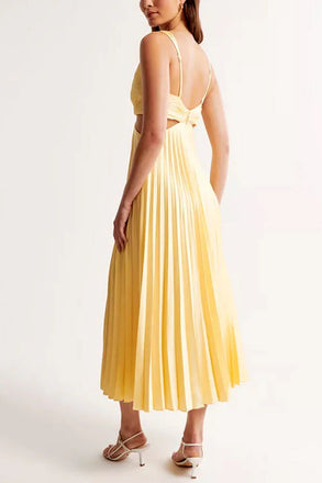 Elegant Yellow V-Neck A-Line Long Prom Dress Ideas, Evening Party Dresses,WGP1719