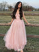 Dreamy Blush Pink Tulle Prom Gown Corset Top Sleeveless A-Line Ball Dress,WGP2189