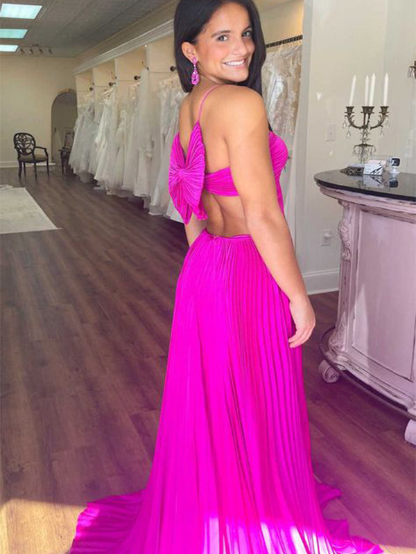 Elegant Pink Halter Strap A-Line Long Sleeveless Popular Long Evening Dresses, Formal Dresses, Birthday Party, WGP697