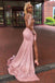 Unique Pink Halter Long Sleeve Mermaid Long Prom Dress Ideas, Evening Party Dresses,WGP1905