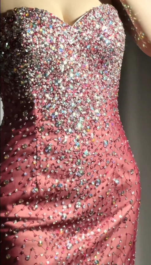 Sparkly Red Sweetheart Mermaid Long Prom Dress Ideas, Evening Party Dresses, WGP2021