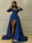 Unique Navy Blue Sweetheart Mermaid Long Prom Dress Ideas, Evening Party Dresses,WGP1974