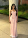 Classy Blush Pink Corset Prom Dress Strapless Ruched Jersey Mermaid Formal Gown,WGP2113