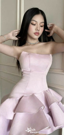 Elegant Strapless A-line Short Mini Homecoming Dress,EPT433