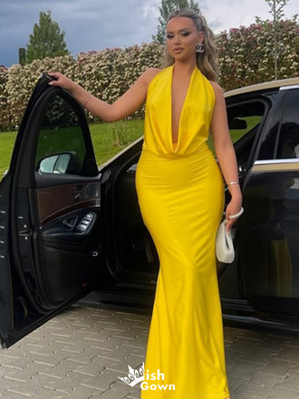 Gorgeous Halter Sleeveless Mermaid Long Prom Dress Ideas, Evening Party Dresses,WGP1601