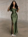 Sexy Green Spaghetti Strap Mermaid Backless Long Sleeveless Party Prom Dresses,Evening Dress Online, WGP783
