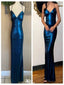 Sexy Mermaid Halter V-Neck Criss-Cross Beading Long Formal Prom Dresses,Evening Gowns,WGP356