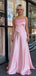 Fancy Pink Corset A-Line Satin Prom Dress with Beaded Bodice,WGP2102