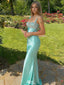 Pretty Green Satin Prom Gown Sparkly Beaded Bodice Formal Dress,,WGP2151