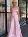 Fancy Pink Corset A-Line Satin Prom Dress with Beaded Bodice,WGP2102