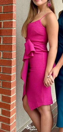 Elegant Spaghetti Strap Sheath Short Mini Homecoming Dress,EPT490