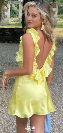 Elegant Square Backless Sheath Short Mini Homecoming Dress,EPT325