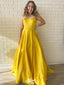 Elegant Yellow A-Line Strapless Long Sleeveless Long Party Prom Dresses,Evening Dress Online, WGP745