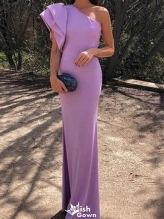 Casual One-shoulder Mermaid Long Prom Dress Ideas, Evening Party Dresses,WGP1646