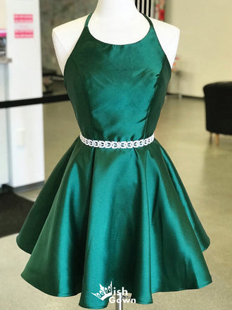 Elegant Halter A-line Short Mini Homecoming Dress,EPT520