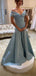 Elegant Blue 0ff-Shoulder Mermaid Long Prom Dress Ideas, Evening Party Dresses,WGP1833