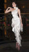 Popular White One-Shoulder Mermaid Side Slit Long Prom Dress Ideas, Evening Party Dresses,WGP1709