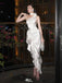 Popular White One-Shoulder Mermaid Side Slit Long Prom Dress Ideas, Evening Party Dresses,WGP1709